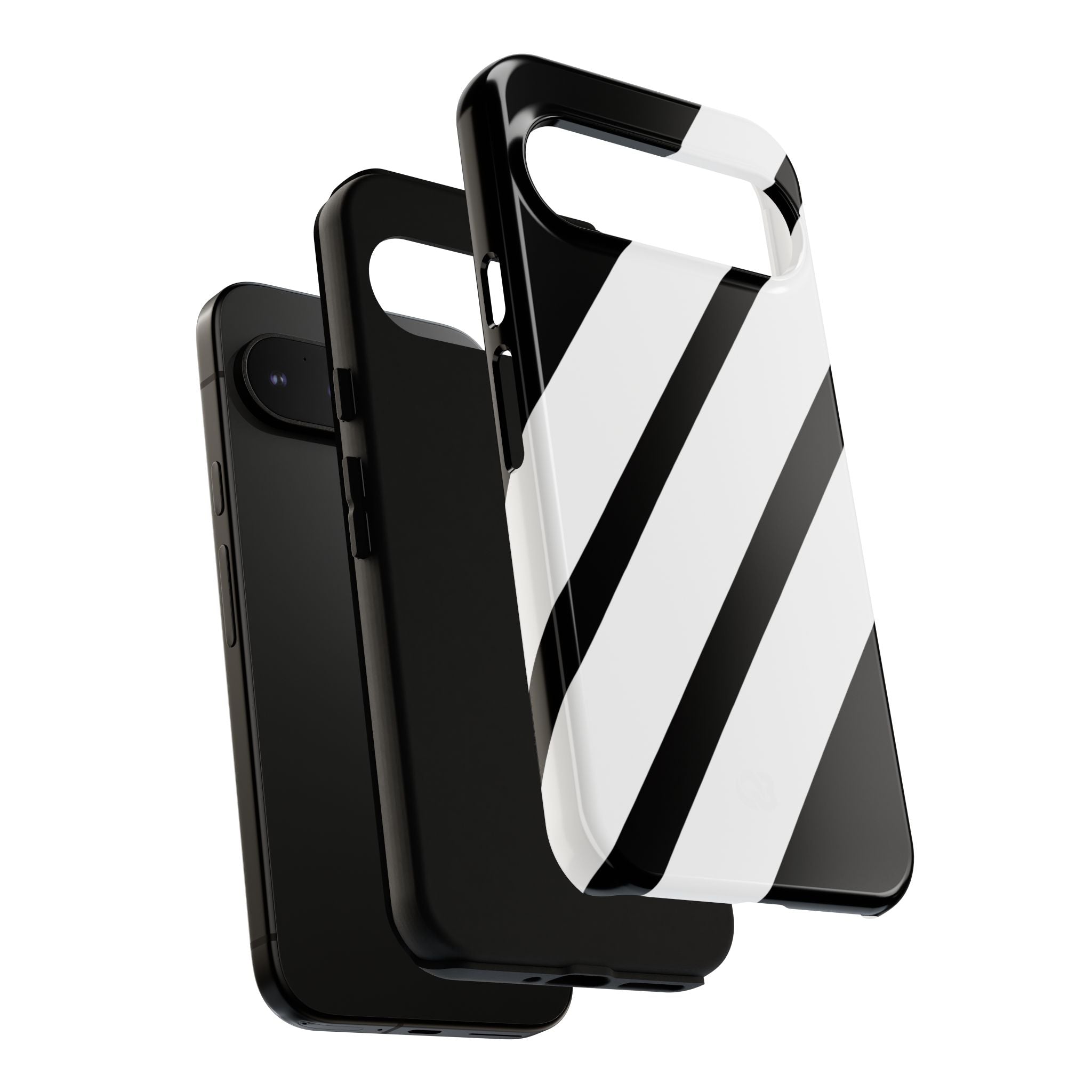 Obsidian White Bars · Tough etui na telefon dla Google Pixel