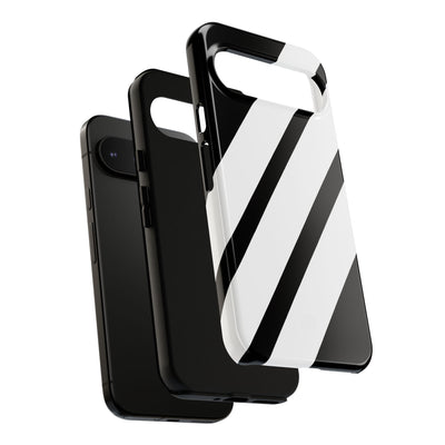 Obsidian White Bars · Tough etui na telefon dla Google Pixel