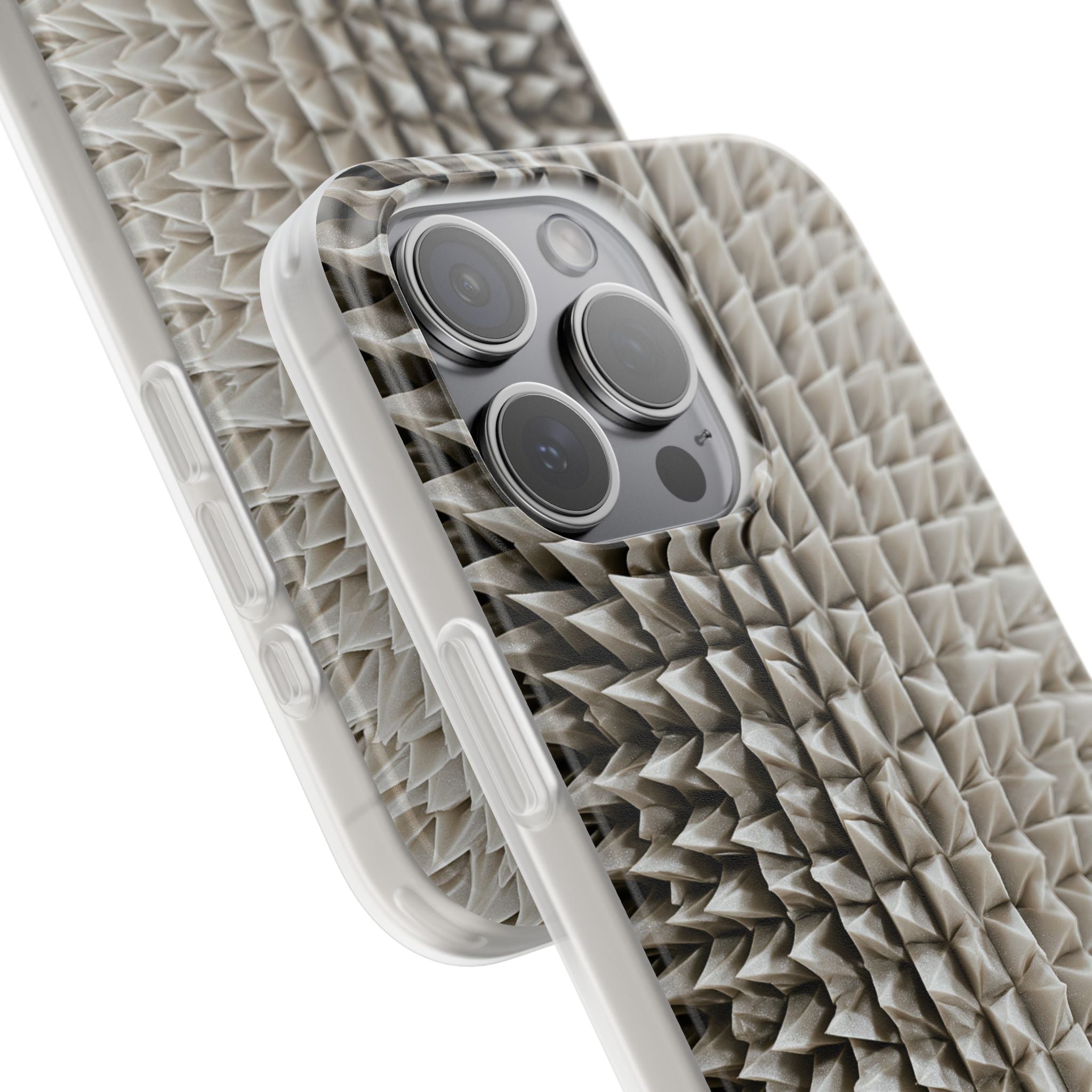 Beige Lite Phone Case for iPhone - Bone Spiked Grid