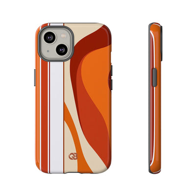 Orange Tough Phone Case for iPhone - Terracotta Metro Line