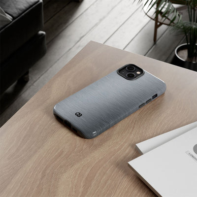 Silver Tough Phone Case for iPhone - Satin Chrome Grain