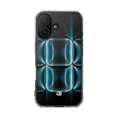 Cyan Core Matrix · Clear Impact Magnetic Phone Case for iPhone · Blue