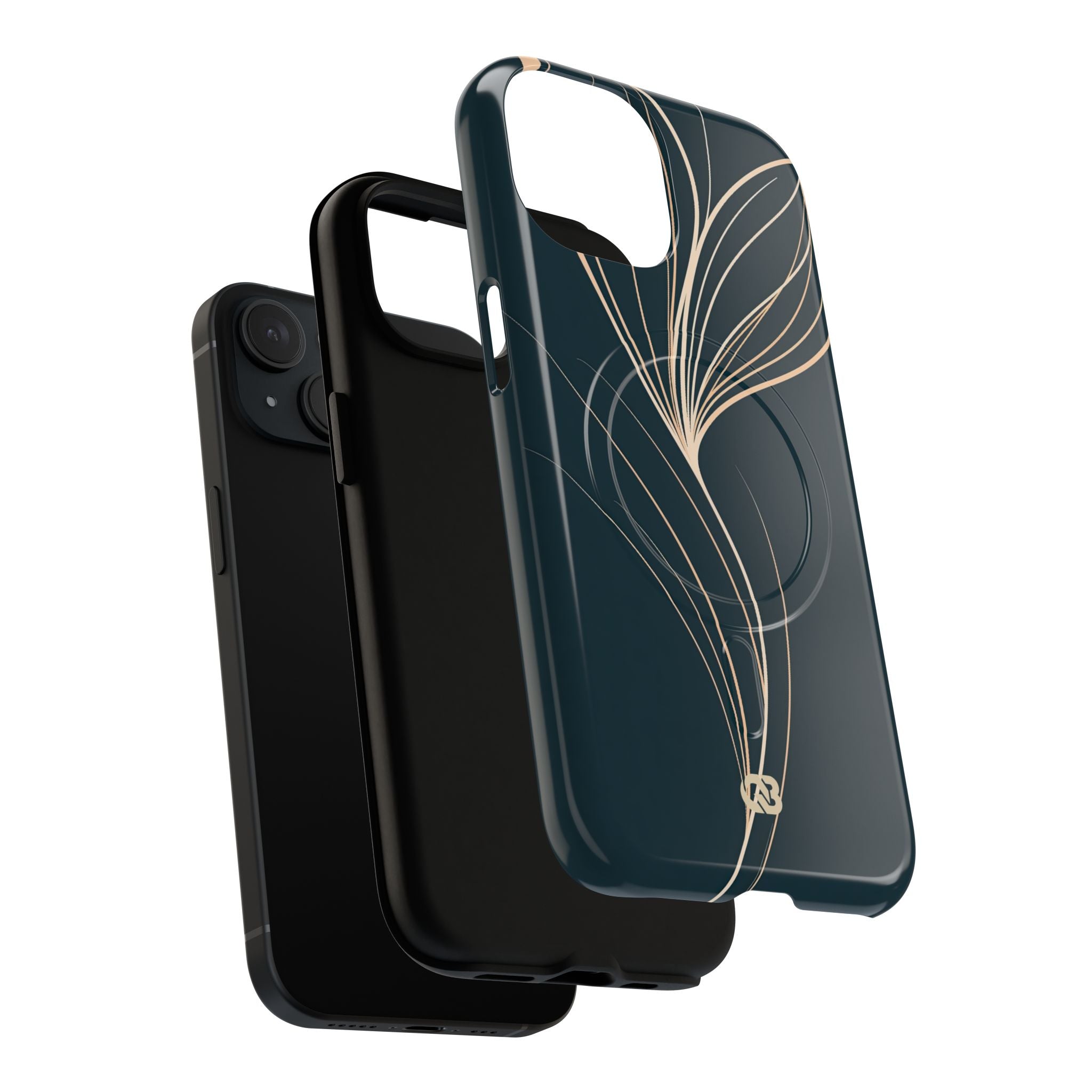 Teal Tough 2.0 Magsafe Phone Case for iPhone - Sandstone Silk Flora