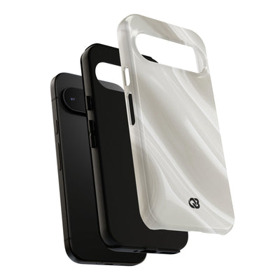 White Tough Phone Case for Google Pixel - Polished Ivory Wave
