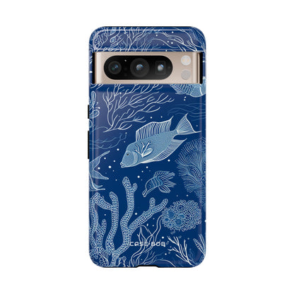 Navy Scale Riff Google Pixel 8 Pro Case - Tough