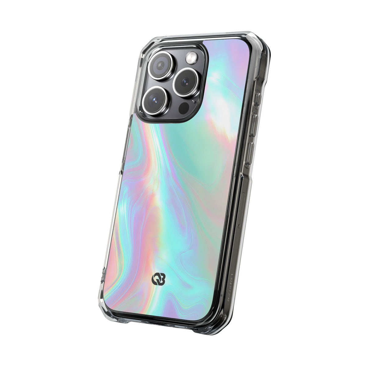 Prismatic Liquid Light · Clear Impact Magnetic Phone Case for iPhone · Teal