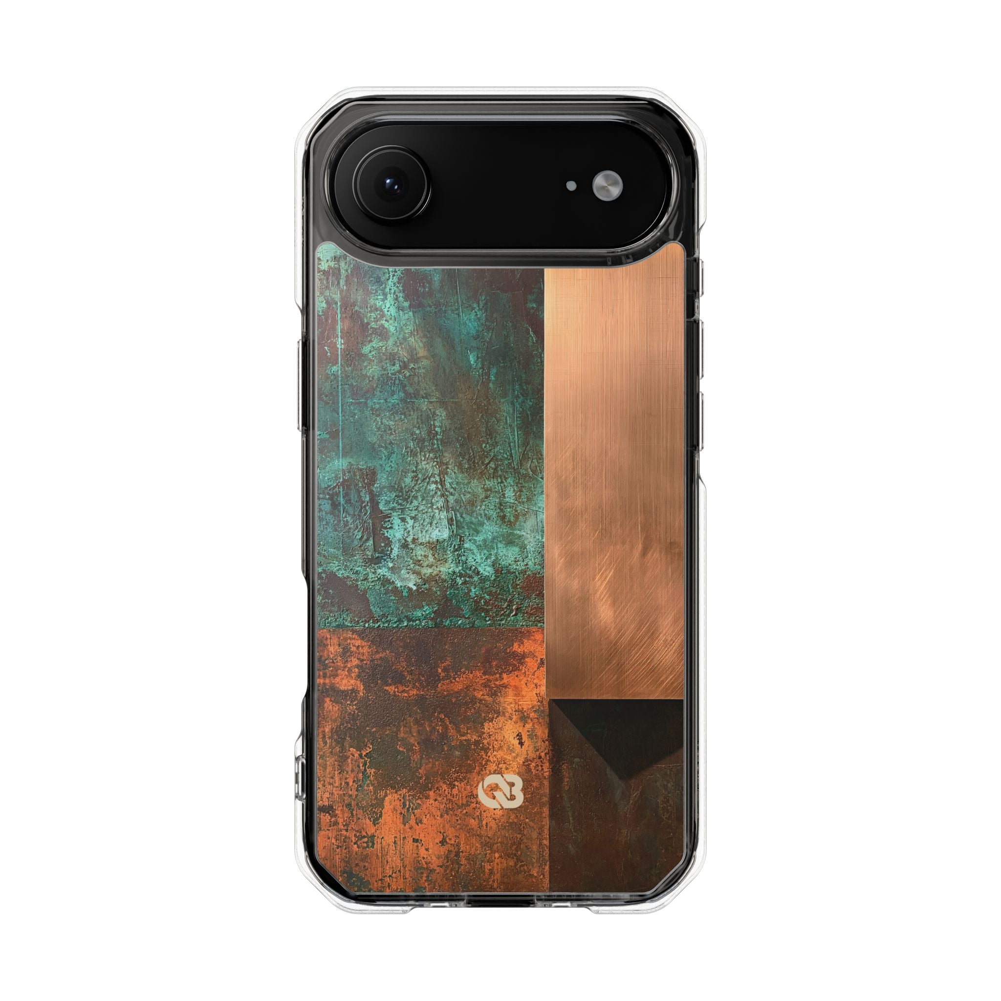 Teal Impact MagSafe Phone Case for iPhone - Verdigris Copper Slab