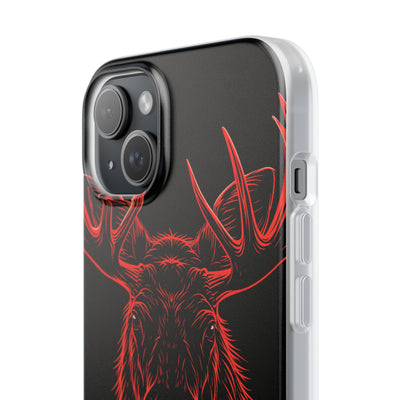 Nordic Moose Contour · Lite Phone Case for iPhone ·  Red