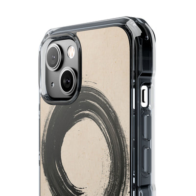 Zen Ensō Circle · Clear Impact Magnetic Phone Case for iPhone · Beige