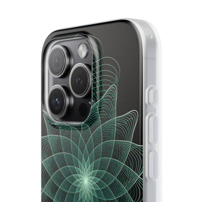 Green Lite Phone Case for iPhone - Cyan Signal Bloom