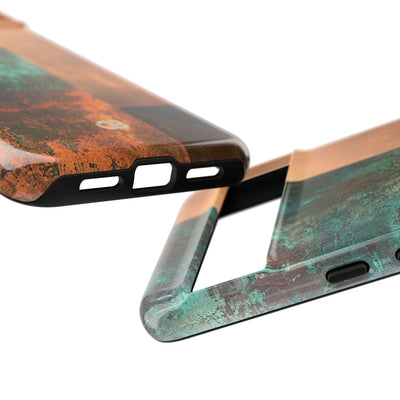 Teal Tough Phone Case for Google Pixel - Verdigris Copper Slab
