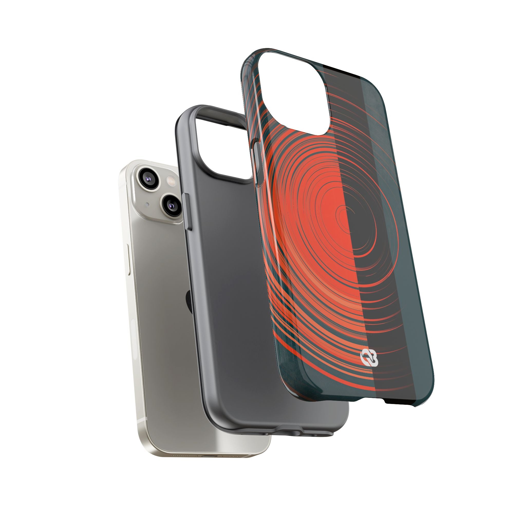 Teal Tough Phone Case for iPhone - Burnt Slate Radial