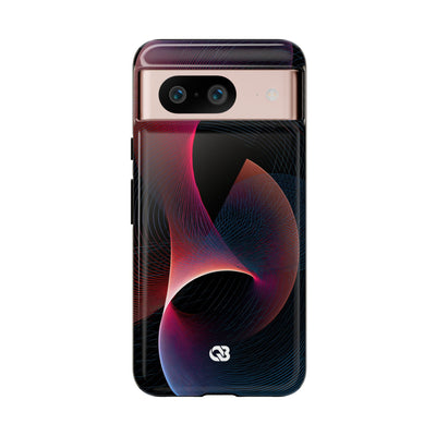 Black Tough Phone Case for Google Pixel - Cobalt Crimson Flux
