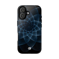 Blue Tough Phone Case for iPhone - Cobalt Geometric Bloom