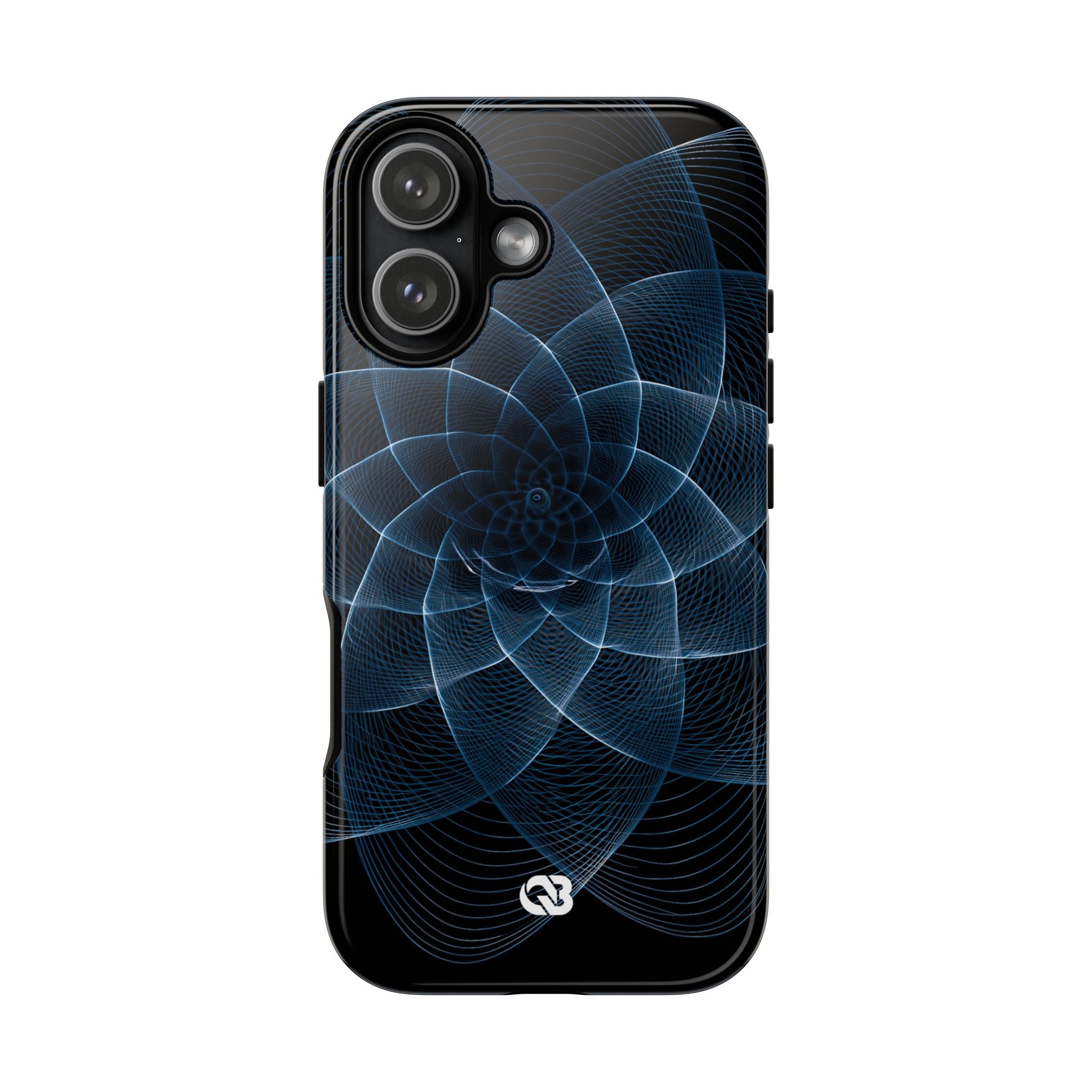 Blue Tough Phone Case for iPhone - Cobalt Geometric Bloom