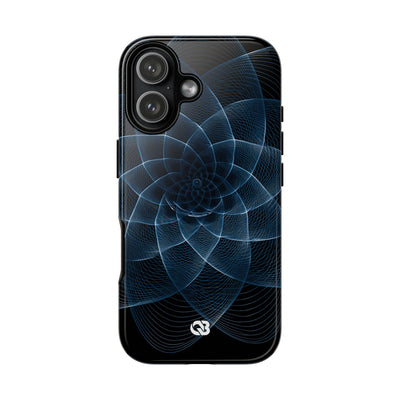 Blue Tough Phone Case for iPhone - Cobalt Geometric Bloom