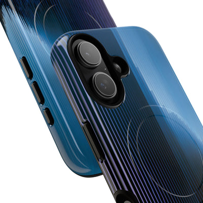 Blue Tough 2.0 Magsafe Phone Case for iPhone - Indigo Distortion Wave