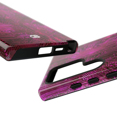Magenta Circuit Trace · Tough Phone Case for Samsung · Pink
