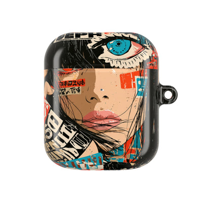 Shibuya Street Collage · Hard Case for AirPods & AirPods Pro · Red