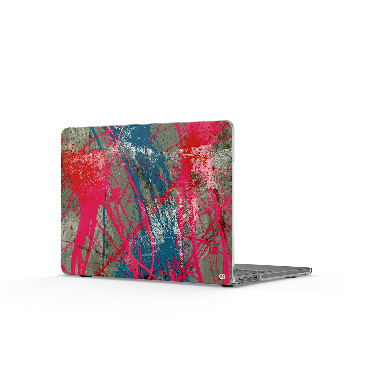Neon Static Drip · Clear Hard Case for MacBook · Pink
