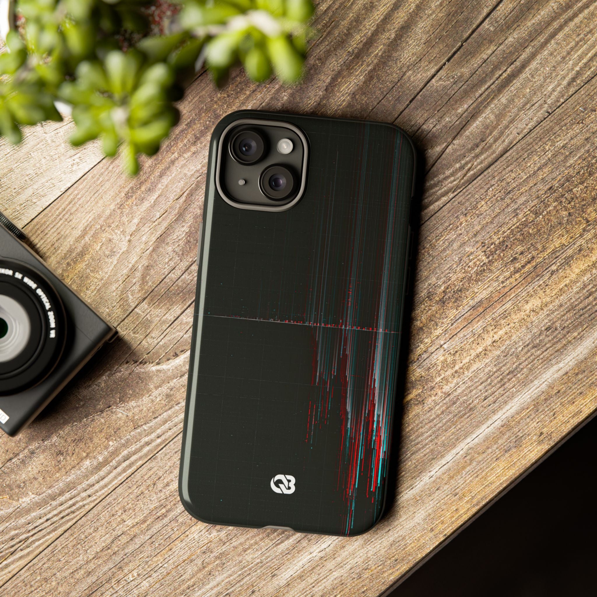 Black Tough Phone Case for iPhone - Corrupted Data Stream