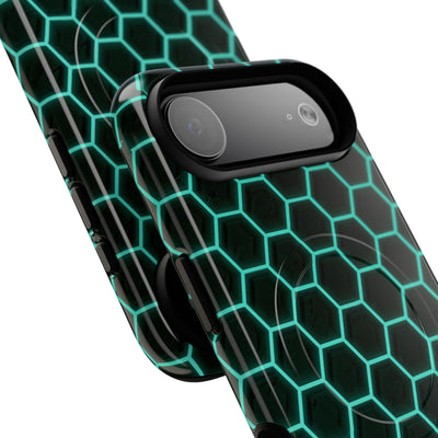 Neon Hex Spectrum · Tough 2.0 Magnetic Phone Case for iPhone · Teal