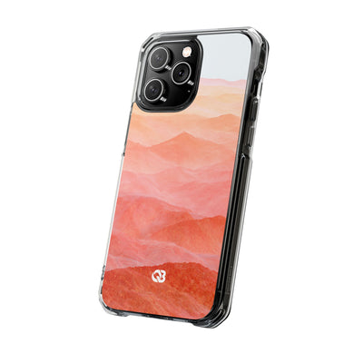 Alpenglow Ridge Vista · Clear Impact Magnetic Phone Case for iPhone · Orange