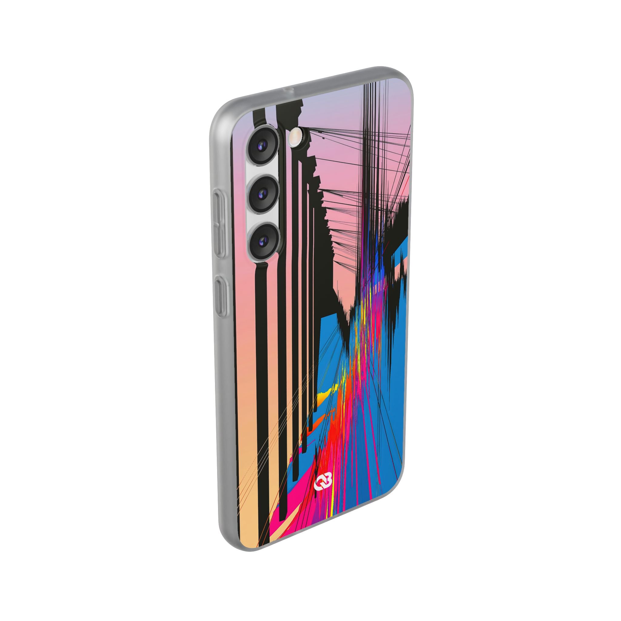 Blue Lite Phone Case for Samsung - Fractured Data Skyline