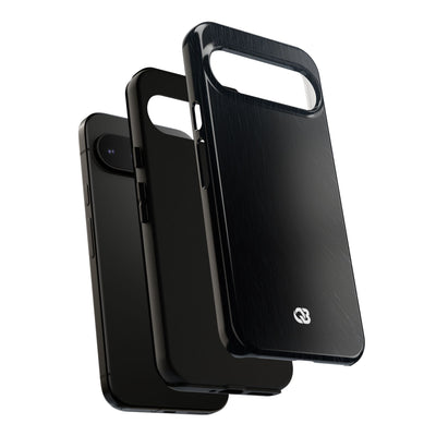 Black Tough Phone Case for Google Pixel - Midnight Brushed Grain