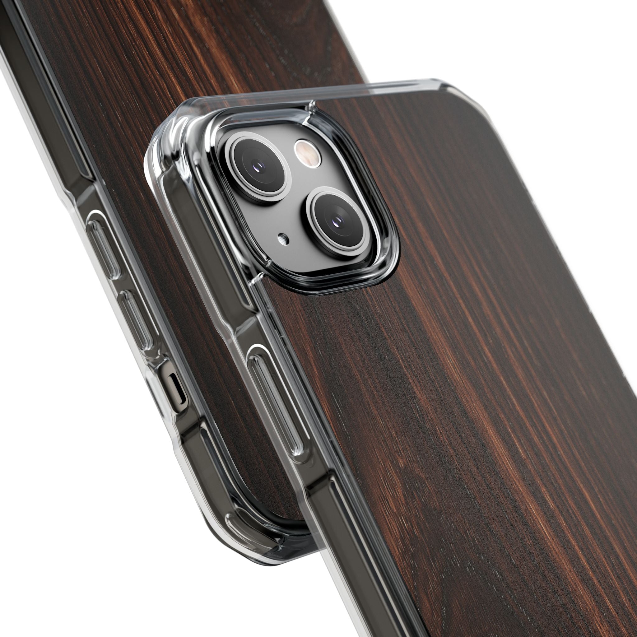 Brown Impact MagSafe Phone Case for iPhone - Burnished Mahogany Grain