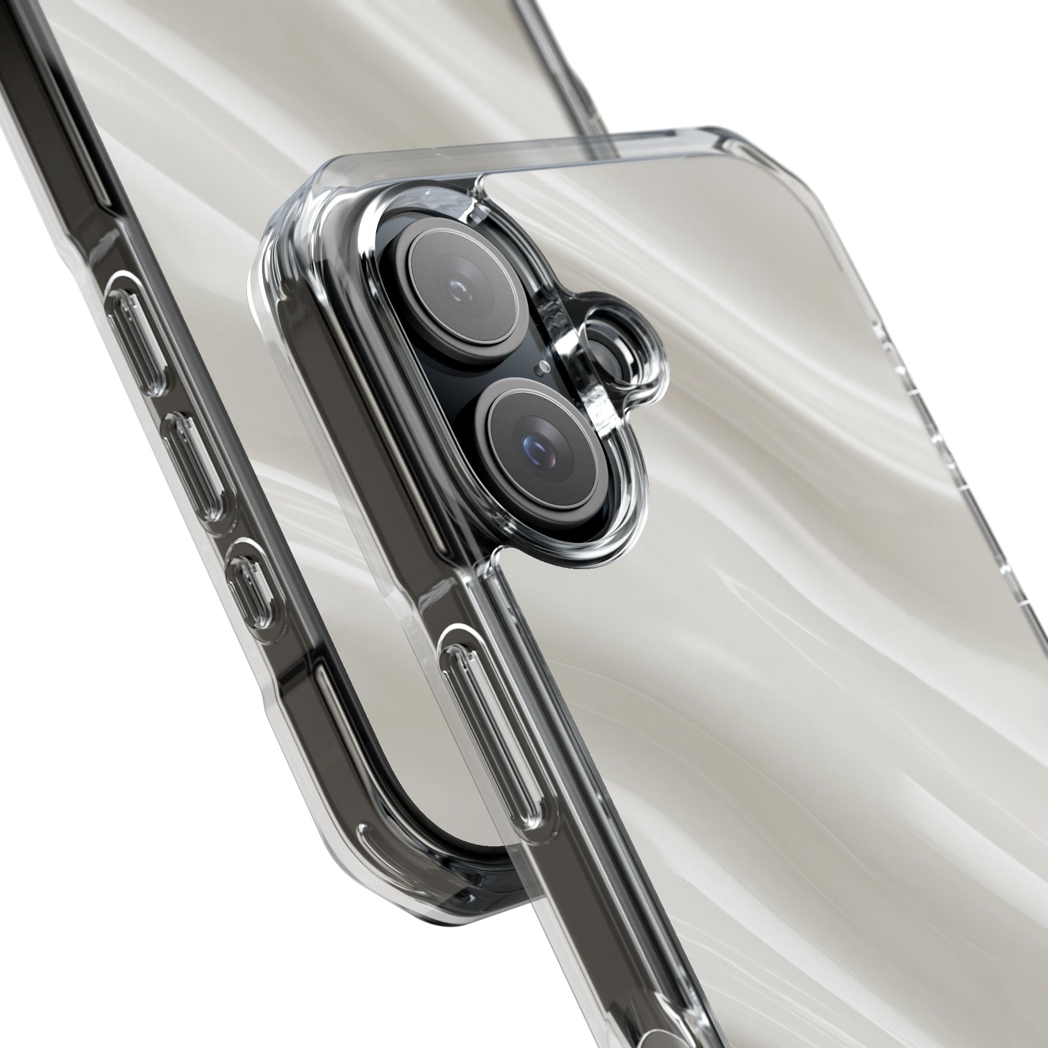 White Impact MagSafe Phone Case for iPhone - Polished Ivory Wave