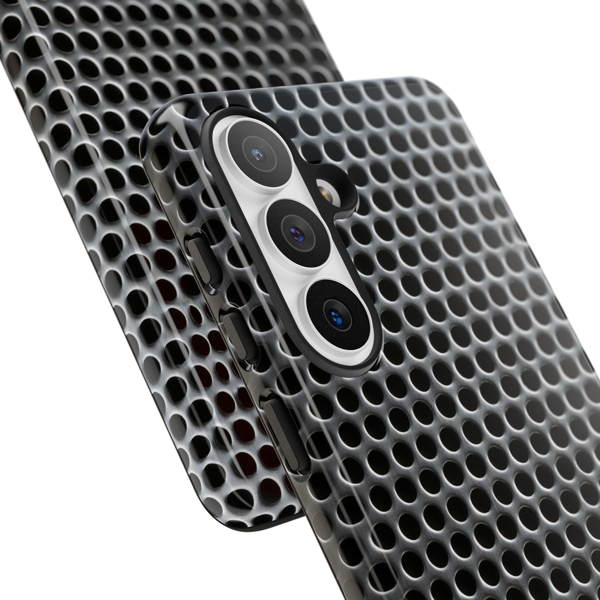 Silver Tough Phone Case for Samsung - Brutalist Steel Mesh