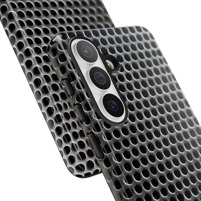 Silver Tough Phone Case for Samsung - Brutalist Steel Mesh