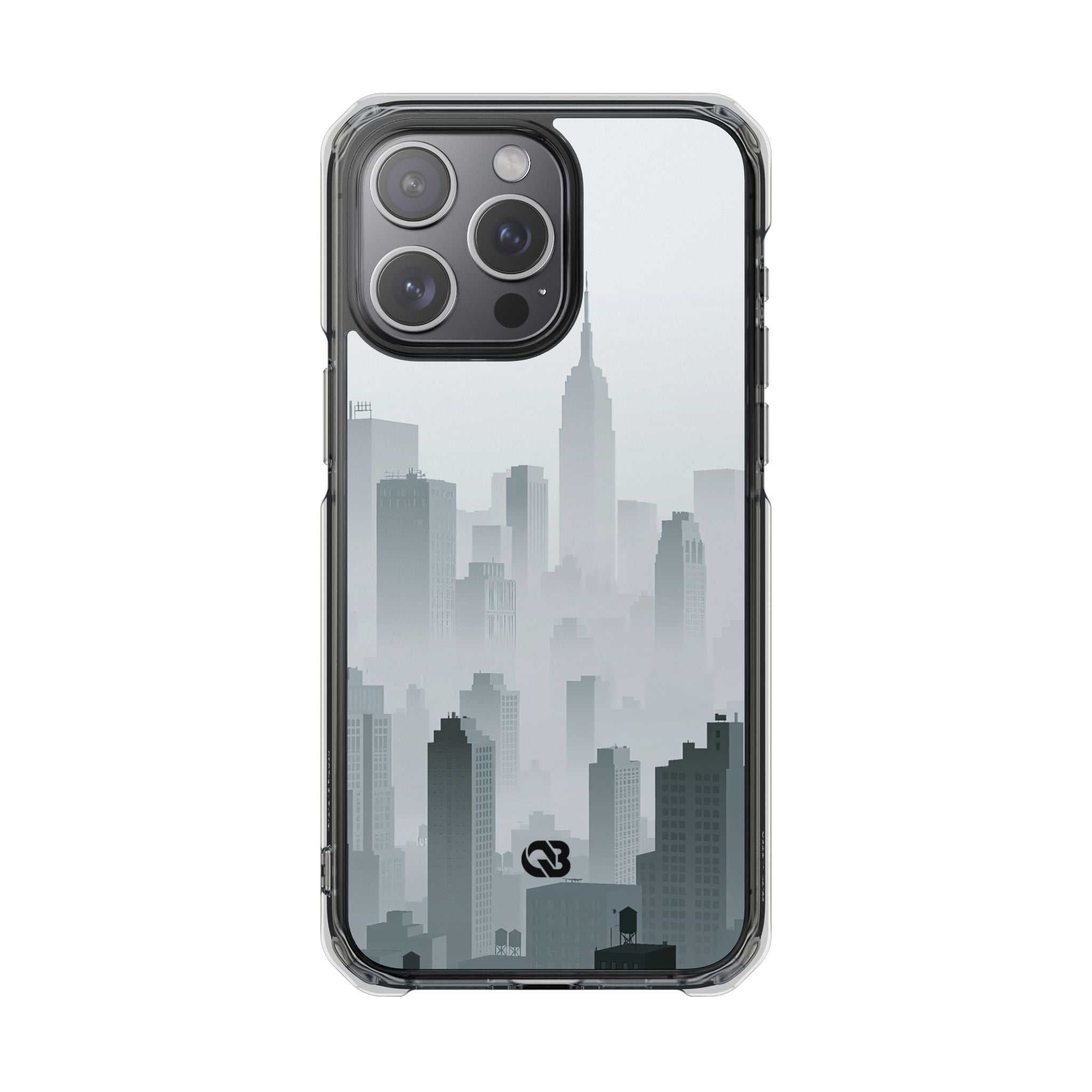 Grey Impact MagSafe Phone Case for iPhone - Steel Mist Skyline