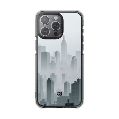 Grey Impact MagSafe Phone Case for iPhone - Steel Mist Skyline