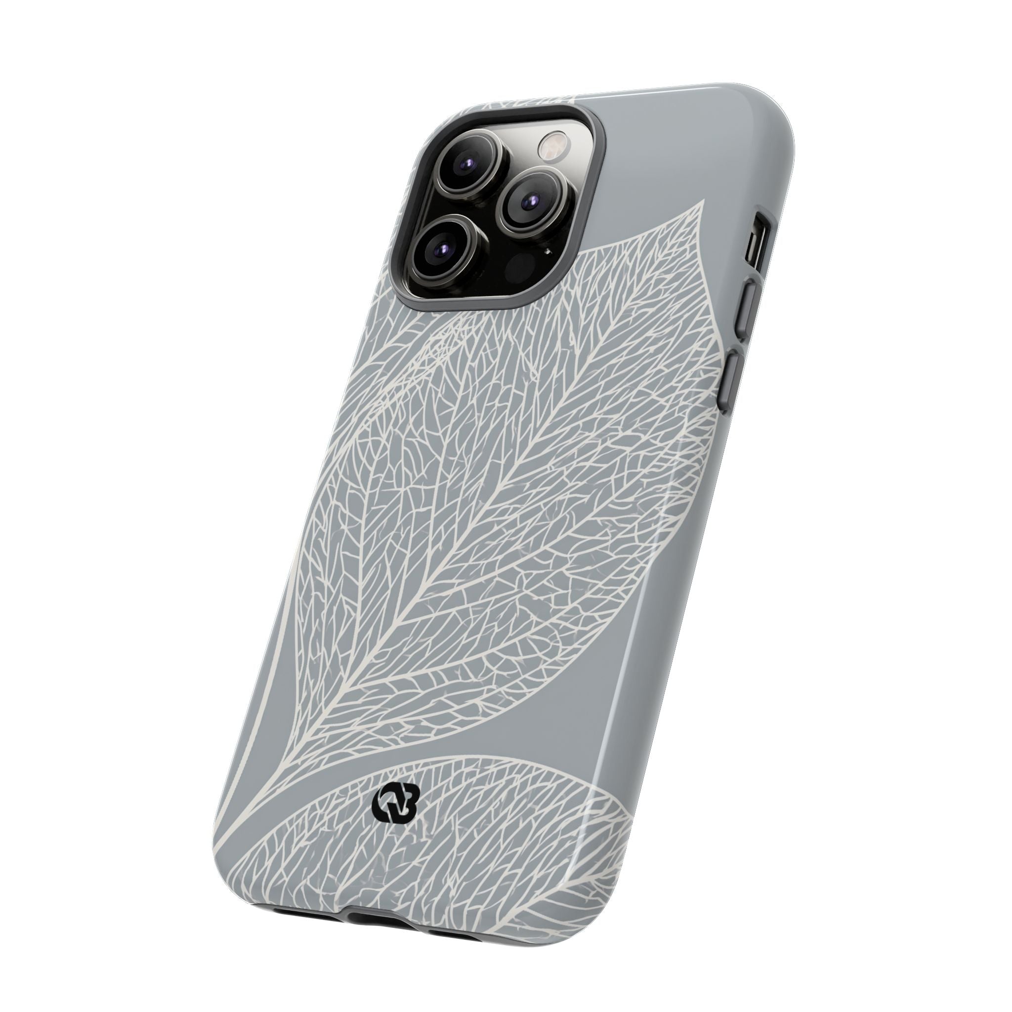 Grey Tough Phone Case for iPhone - Frosted Ash Veins