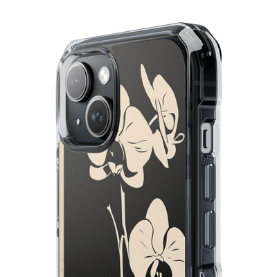 Black Impact MagSafe Phone Case for iPhone - Obsidian Bone Orchid
