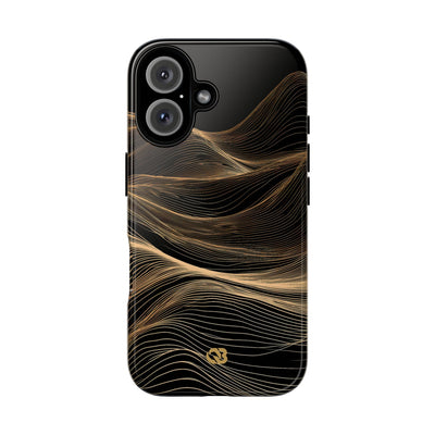 Black Tough Phone Case for iPhone - Copper Topo Ridge