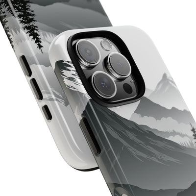 Grey Tough Phone Case for iPhone - Granite Ridge Mist