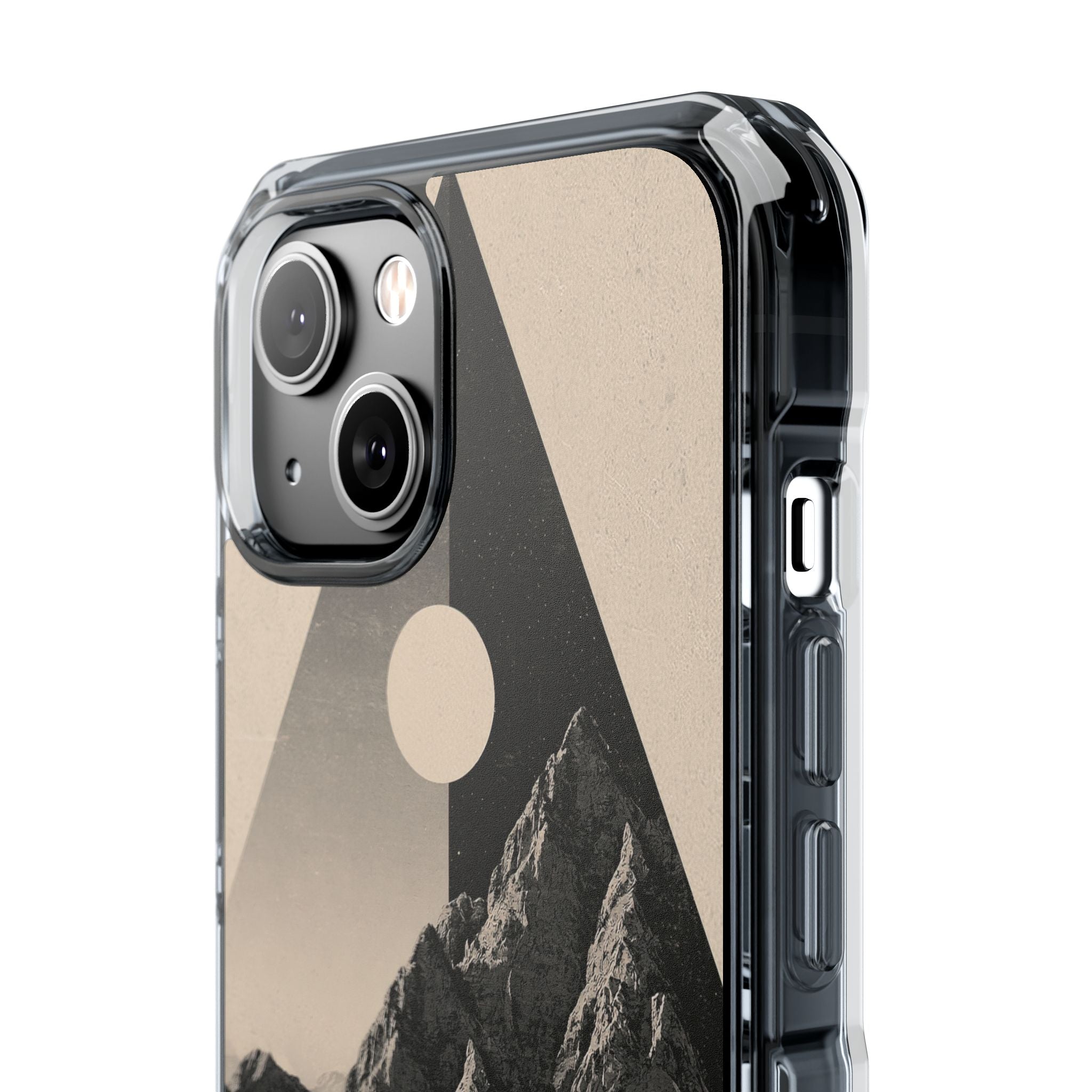 Beige Impact MagSafe Phone Case for iPhone - Obsidian Summit Parchment