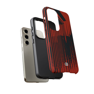 Red Tough Phone Case for Samsung - Crimson Brutalist Distortion