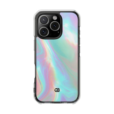 Prismatic Liquid Light · Clear Impact Magnetic Phone Case for iPhone · Teal