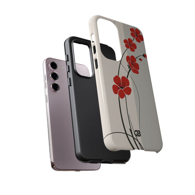 Red Tough Phone Case for Samsung - Crimson Plum Ink