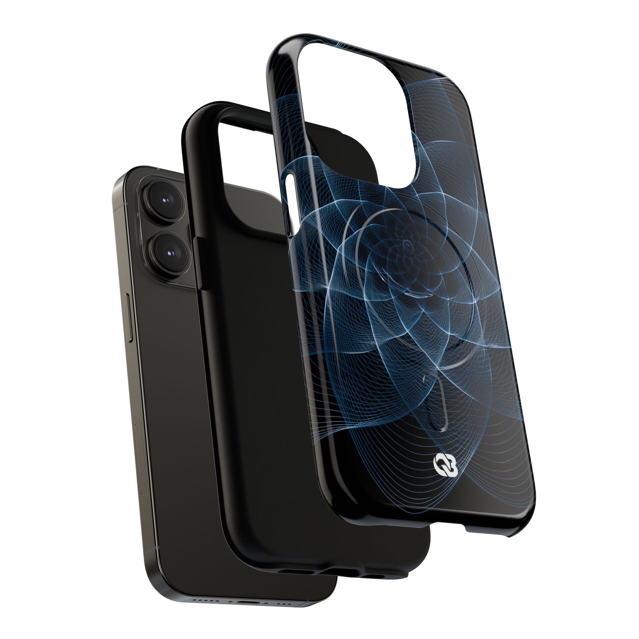 Blue Tough 2.0 Magsafe Phone Case for iPhone - Cobalt Geometric Bloom
