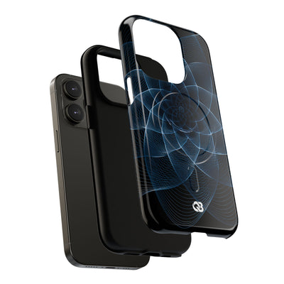 Blue Tough 2.0 Magsafe Phone Case for iPhone - Cobalt Geometric Bloom