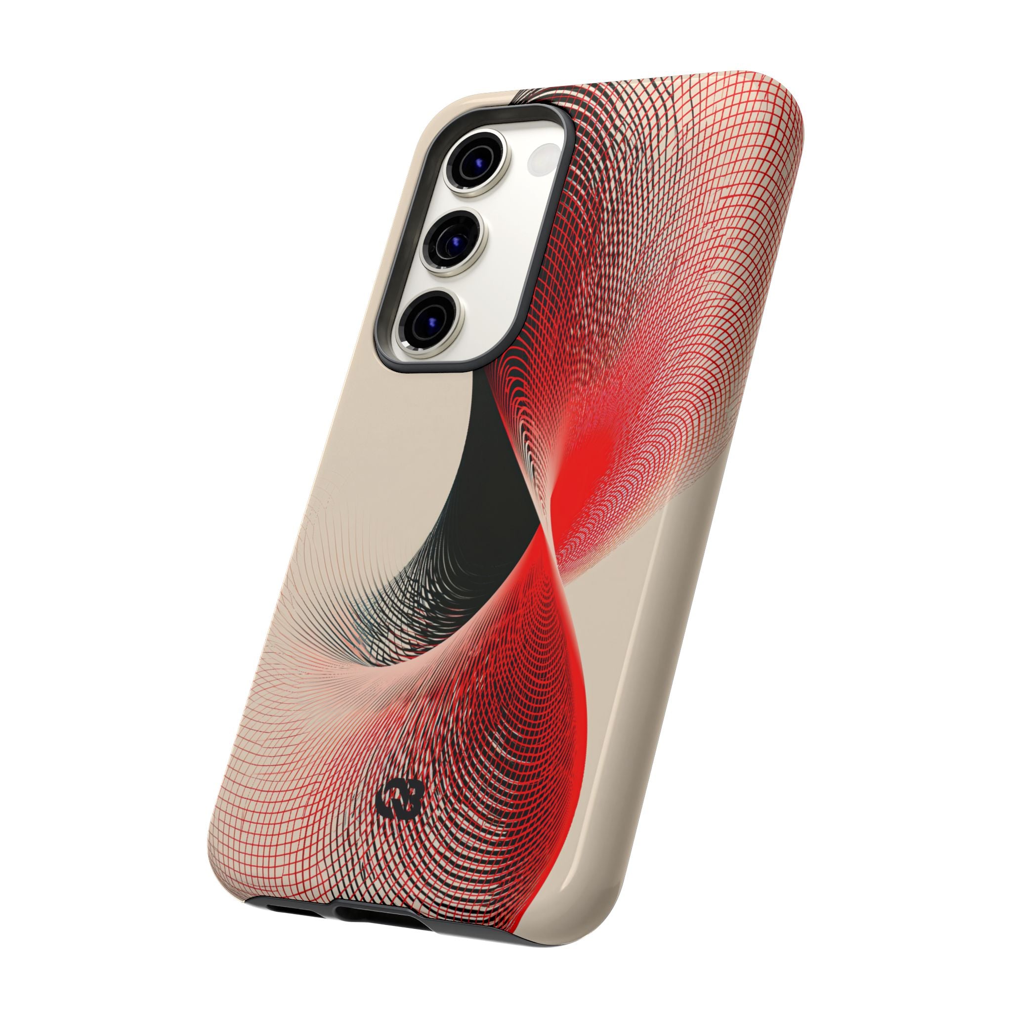 Red Tough Phone Case for Samsung - Crimson Grid Vortex