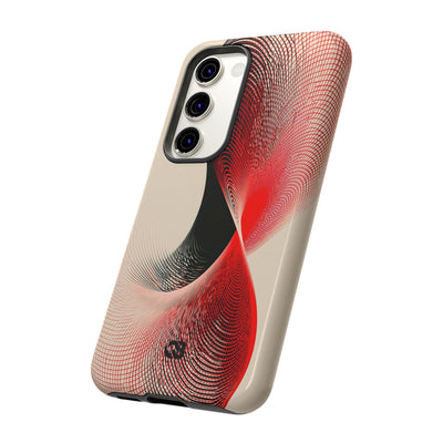 Red Tough Phone Case for Samsung - Scarlet Wireframe Helix