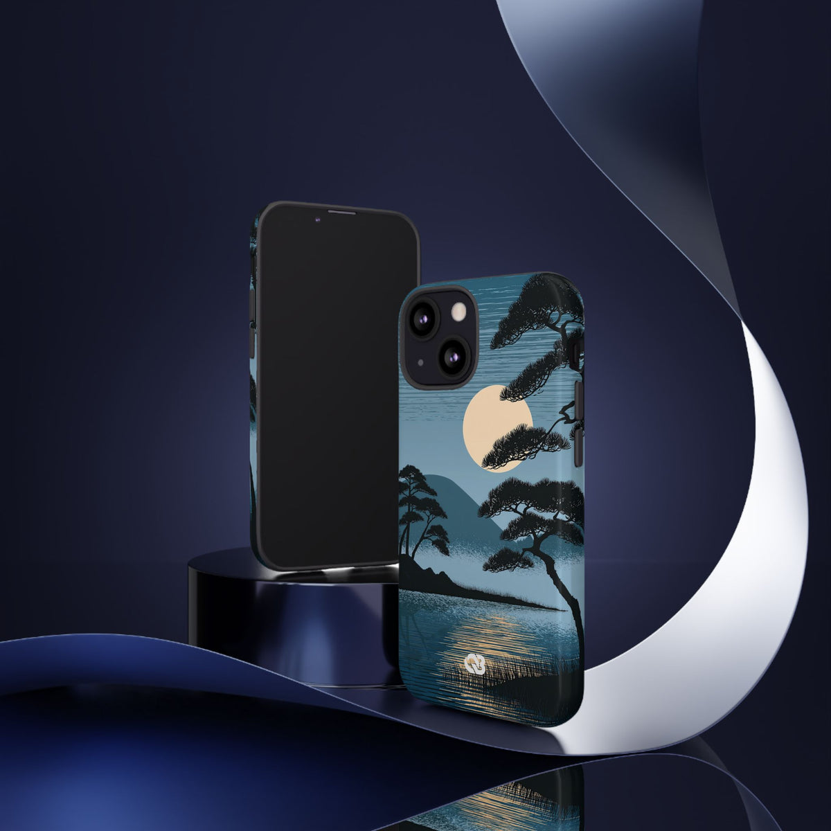 Moonlit Pine Horizon · Tough Phone Case for iPhone · Blue