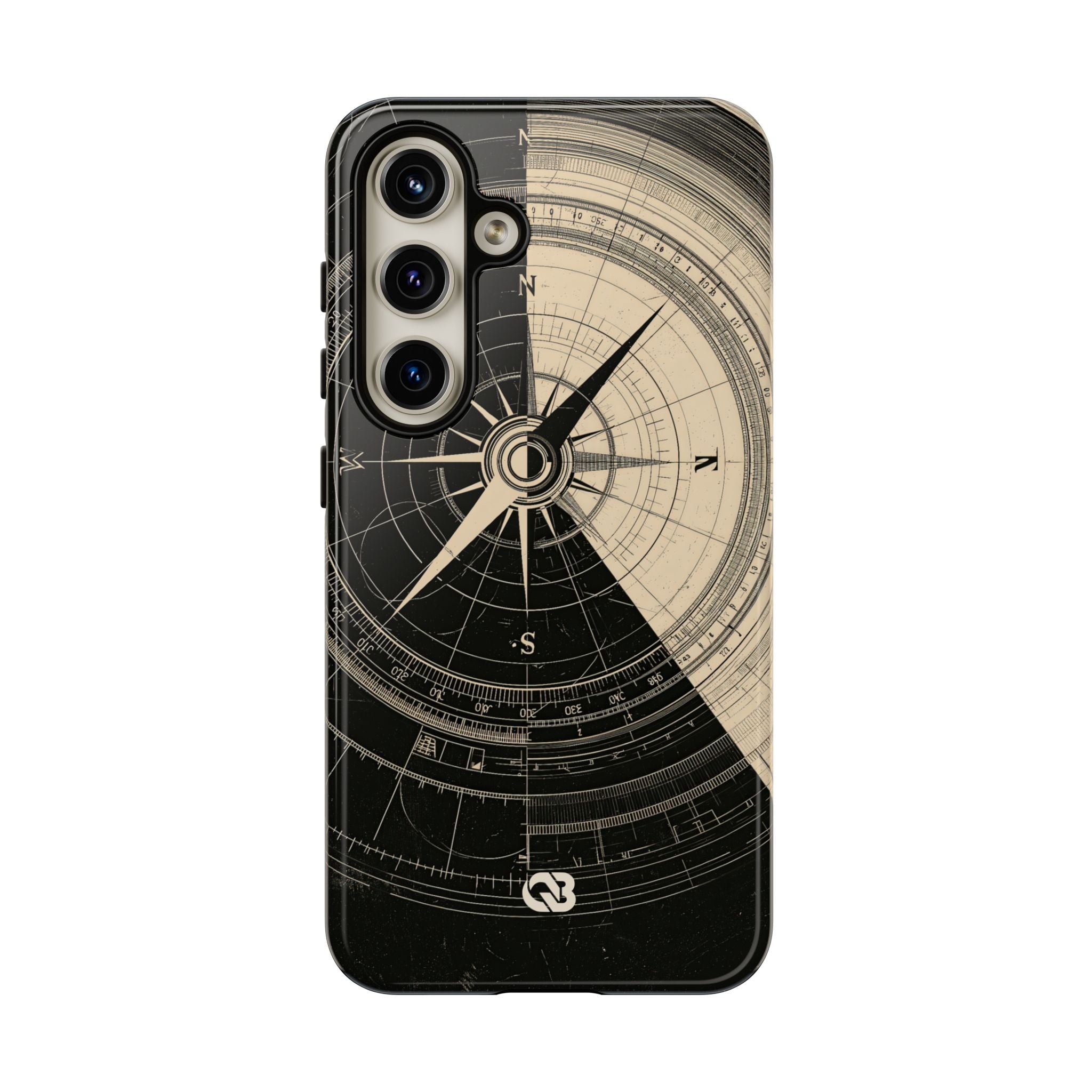Beige Tough Phone Case for Samsung - Obsidian Nautical Blueprint