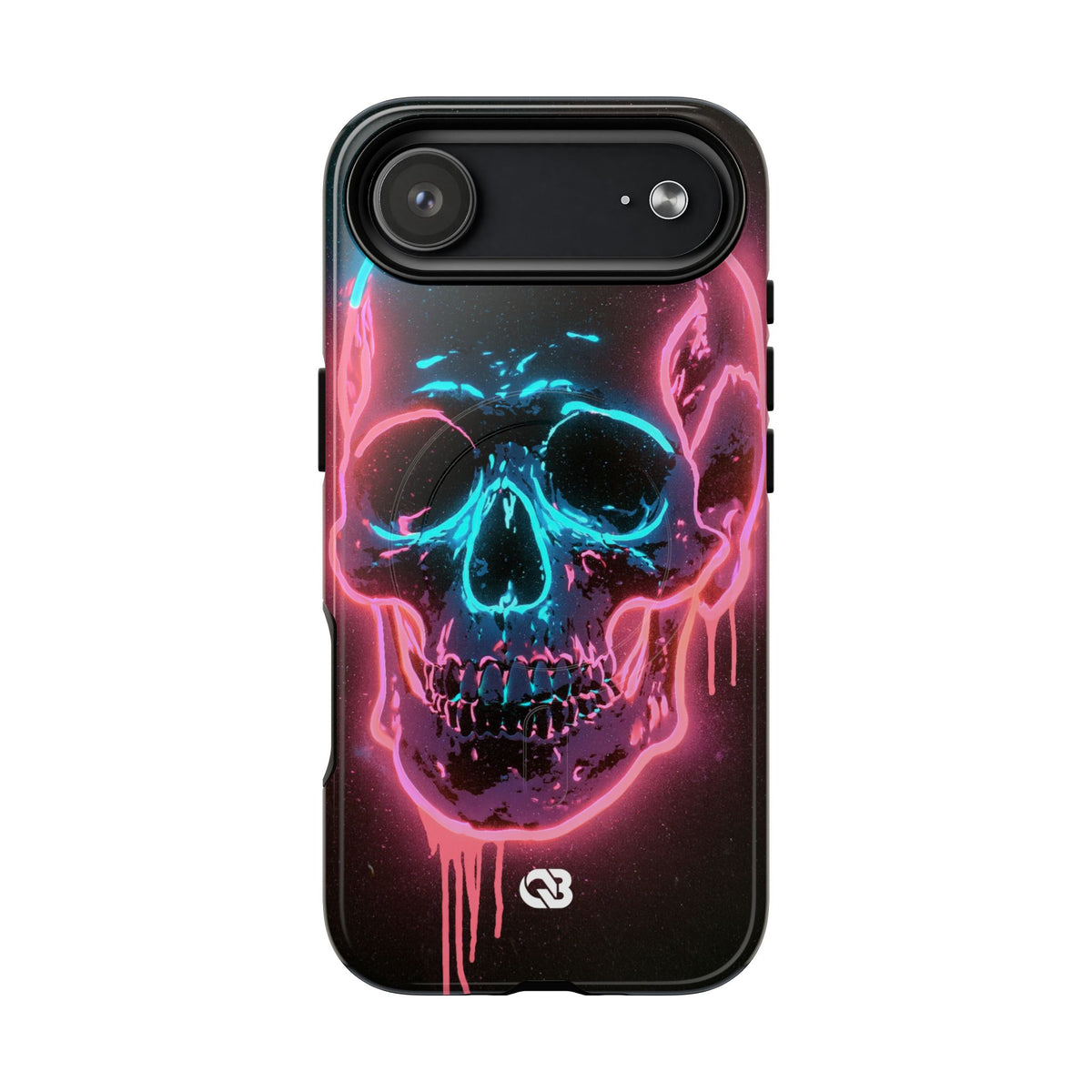 Neon Drip Skull · Tough 2.0 Magnetic Phone Case for iPhone · Black